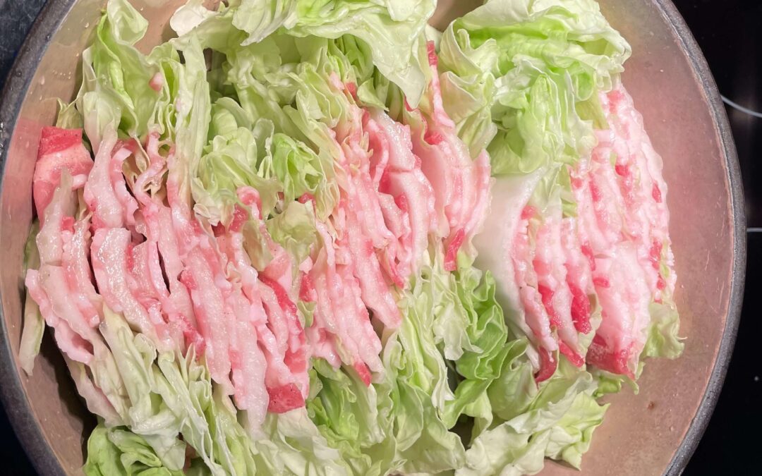 Napa cabbage and pork slice 五花肉片炖白菜ミルフィユ